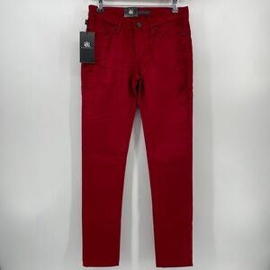 Rock & Republic Berlin Skinny Jeans Poison Apple Red Corduroy 6 Misses New
